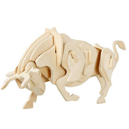 Wooden 3d Puzzle Jigsaw Dragon Snake Animal Shaped Puzzles