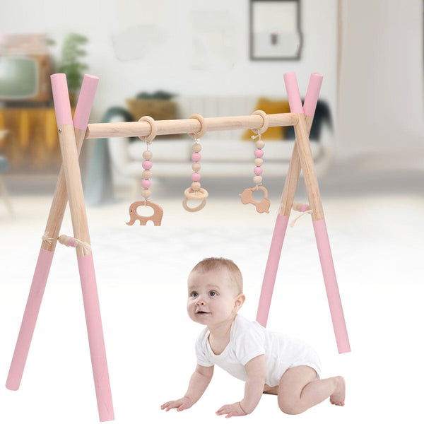 Wooden Baby Gym Toy Non Toxic Organic Play Stand Nursery Fun