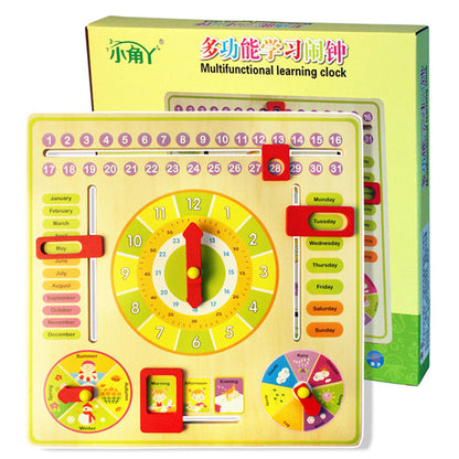 Wooden Multifunction Learning Clock Toy Alarm Calendar