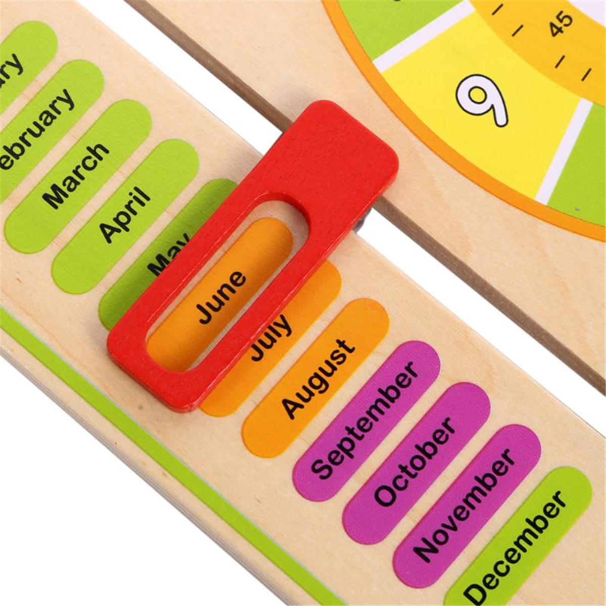 Wooden Multifunction Learning Clock Toy Alarm Calendar