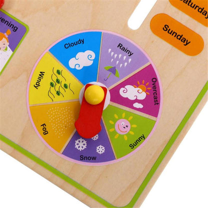 Wooden Multifunction Learning Clock Toy Alarm Calendar