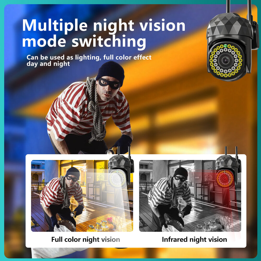 Xiaovv V380pro Hd 2mp Wifi Ip Camera Waterproof Infrared
