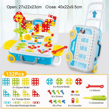 Children Electric Drill Screw Toys DIY Assembly Puzzle Kit Kids Educational Toys Gift
