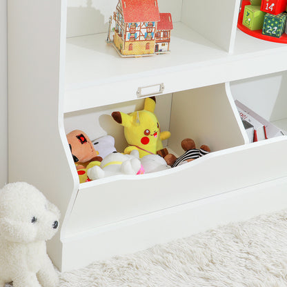 Insma Wooden 4 Cube Storage Organizer Kids Bookcase Bookshelves Storage Organizer for Home Bedroom White