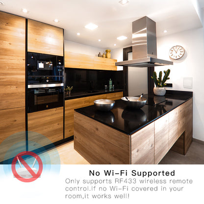 MoesHouse RF433 Wireless Switch No Battery Remote Control Wall Light Switch Self Powered No Wiring Needed Wall Panel Transmitter