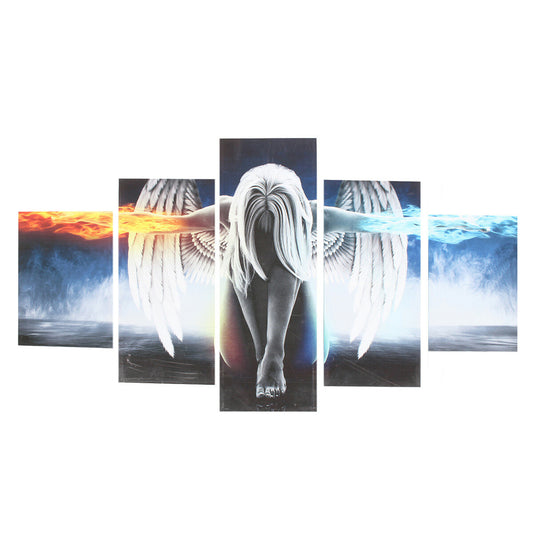 5PCS Angel Canvas Print Painting Modern Art Wall Picture Home Decor Decoration with Framed for Home Office