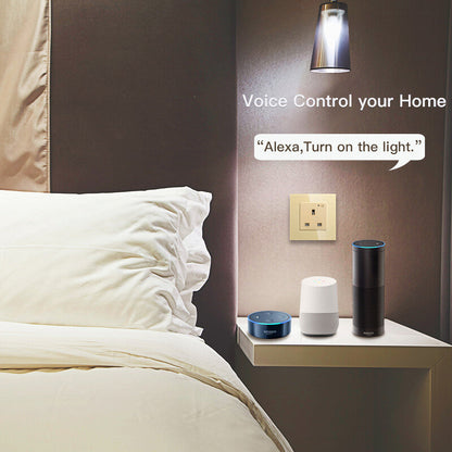 Moeshouse  WiFi Smart Wall Socket Outlet Glass Panel Smart Life/Tuya APP Remote Control EU FR UK AU