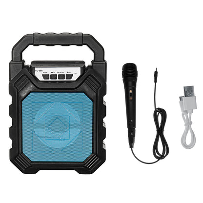 Portable Outdoor LED Wireless Bluetooth Speaker Rechargeable Stereo Radio with Microphone Music Player