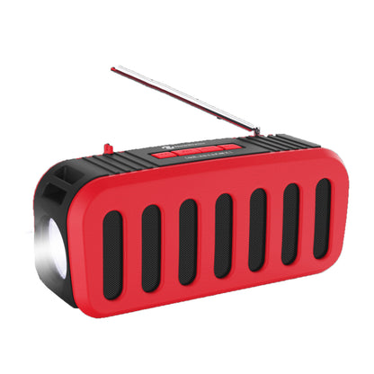 NewRixing NR-2013FMT Wireless bluetooth Speaker Stereo 6W FM Radio TF Card AUX-In Soundbar Solar Charging Flashlight Portable Outdoor Soundbox with Mic
