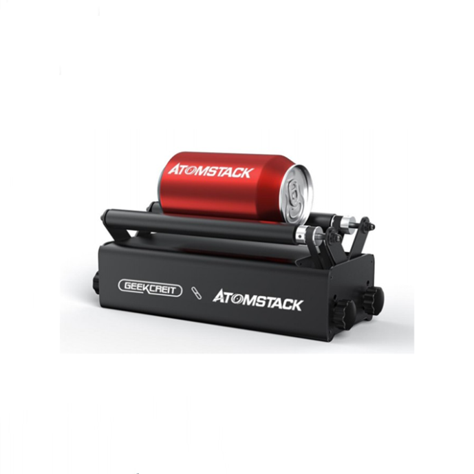 GEEKCREITxATOMSTACK R3 Automatic Rotary Roller for Laser Engraving Machine Wood Cutting Design Desktop DIY Laser Engraver