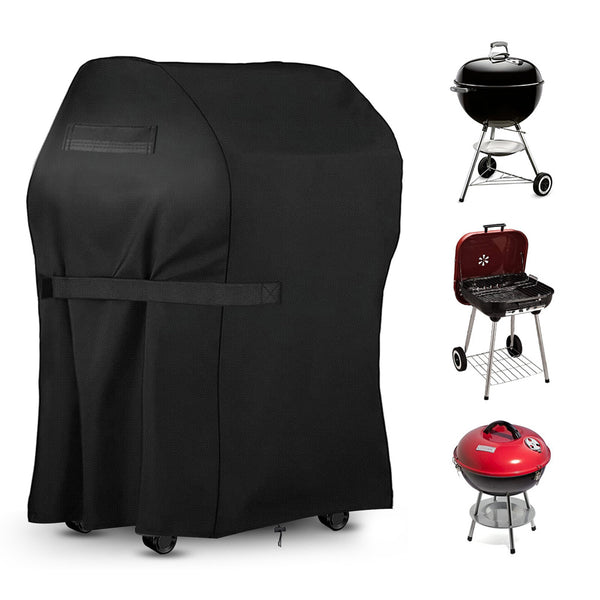 KING DO WAY BBQ Grill Cover 30x25x47'' Heavy Duty Waterproof Windproof Dust UV Resistant with Handle Straps Storage Bag Windproof Buckle and Shrink Rope for Weber Brinkmann Char-Broil Holland