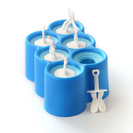 KC-IM12 6 Stickers Silicone Ice Pops Mold Ice Cream Ball Lolly Maker Popsicle Molds