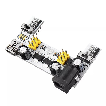 5Pcs MB102 2 Channel 3.3V 5V Breadboard Power Supply Module White Breadboard Dedicated Power Module MB-102 Solderless Bread Board