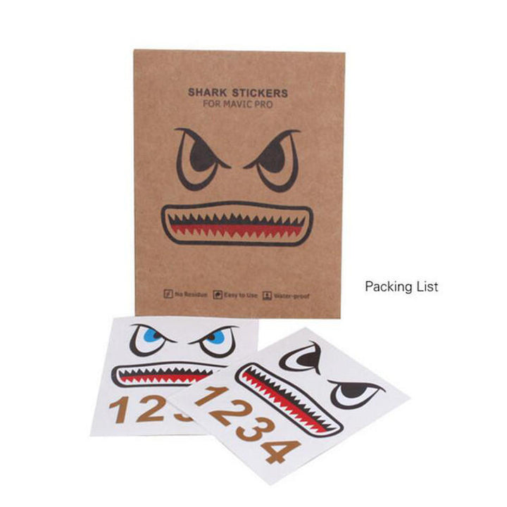 Shark Emoticon Sticker Set Water-proof Skins Decals Decorative for DJI Mavic 2 PRO/ZOOM RC Drone Quadcopter