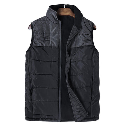Dual Control Electric Vest Heated Outdoor Jacket USB Warm Up Heating Pad Winter Body Warmer