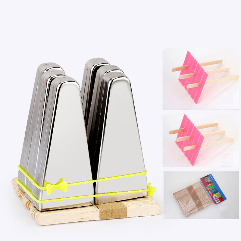 KC-ICE18 6 Pieces Set Stainless Steel Popsicle Mold Food Grade Ice Lolly Maker Summer Gifts