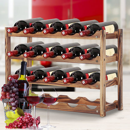 European Solid Wood  Bottle Shelf Rack Holder Storage Racks Creative Design
