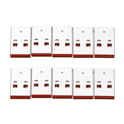 10PCS Positive And Negative Plug USB 4p Board End Male Sink Board SMT Double-Sided Plug Two Straight Pin Fixed Plug Board L=18mm Interface
