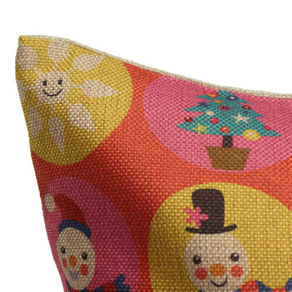 Christmas Linen Cotton Throw Pillow Case Home Sofa Car Square Cushion Cover
