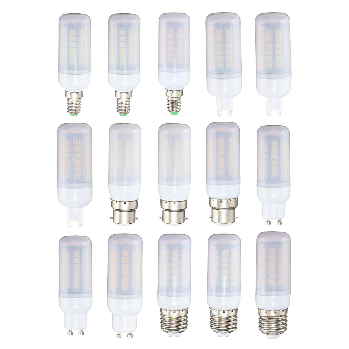 E27 E14 B22 G9 GU10 4.5W 48 SMD 5050 LED Pure White Warm White Natural White Cover Corn Bulb AC 220V