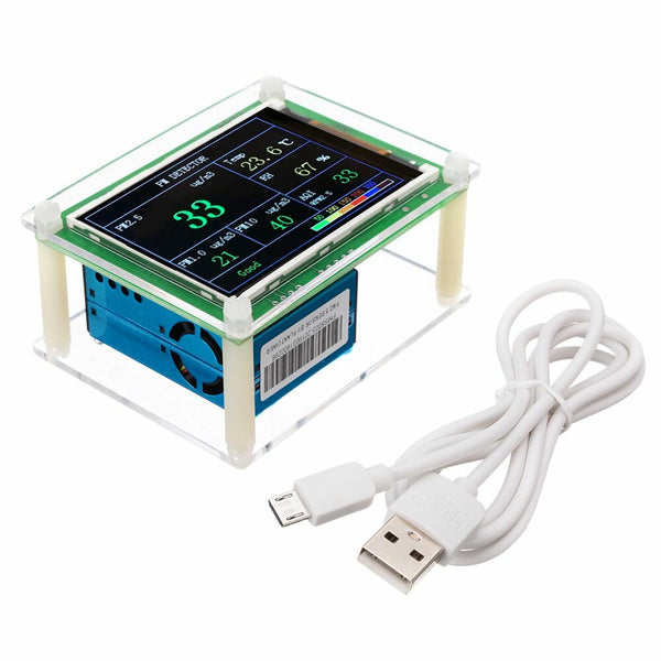 PM1.0 PM2.5 PM10 Module Air Quality Dust Sensor Tester with 2.8 Inch LCD Display for Monitoring Home Office Car Tools