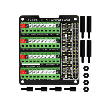 RPi GPIO Status LED and Terminal Block Burst Caps for Raspberry Pi A+ 3A+ B+ 2B 3B 3B+ 4B Terminal Blocks