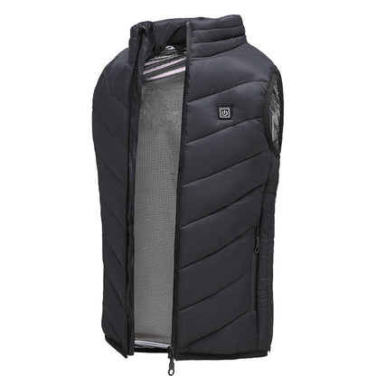 Children USB Heated Warm Back Cervical Spine Hooded Winter Jacket Motorcycle Skiing Riding Coat