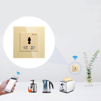 Moeshouse  WiFi Smart Wall Socket Outlet Glass Panel Smart Life/Tuya APP Remote Control EU FR UK AU