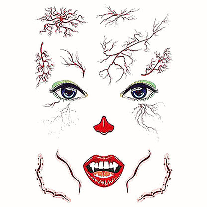 Halloween Tattoo Stickers Scary Halloween Temporary Face Tattoos Terror Wall Sticker Halloween Festival Descoration