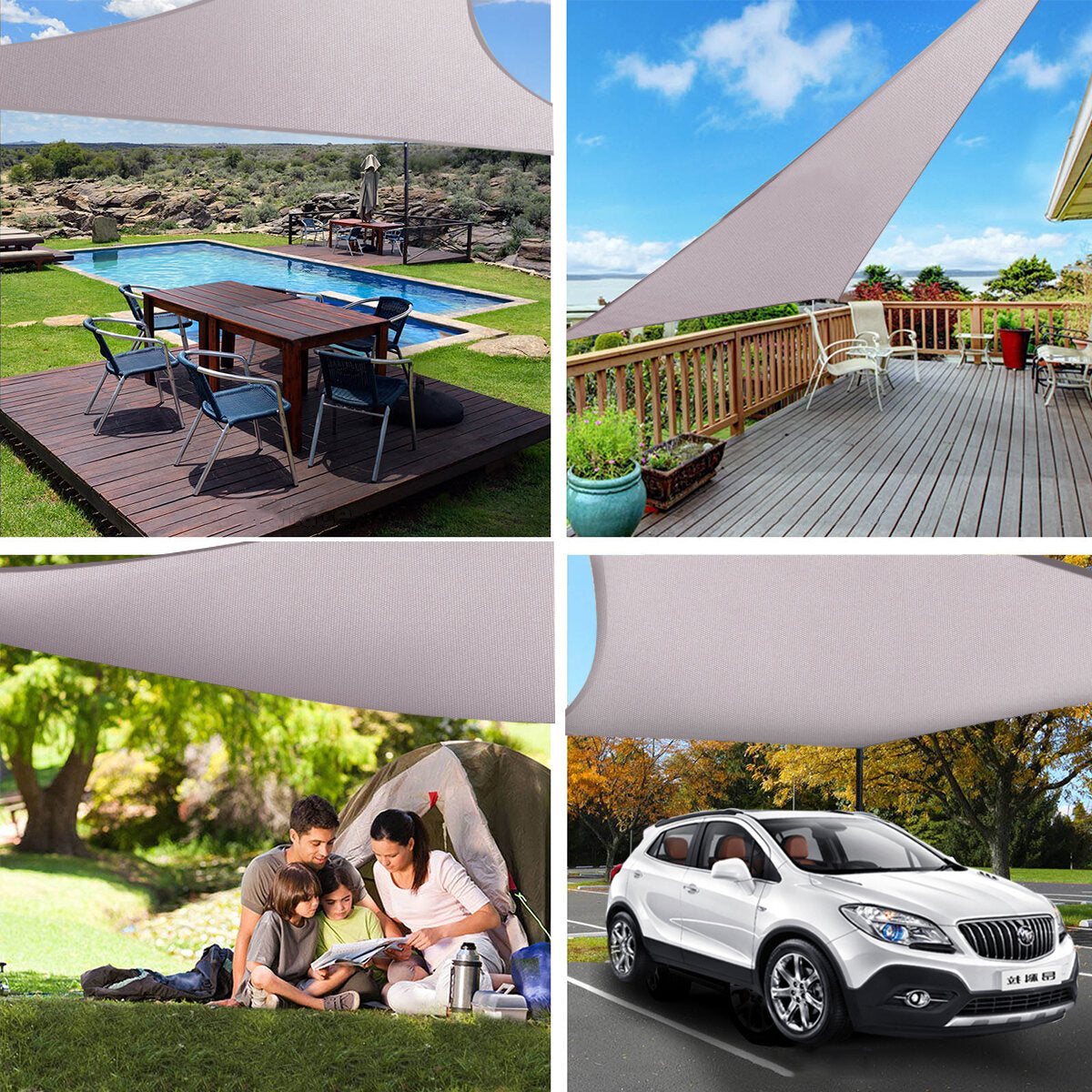 Folding Sun Shade UV Blocking Patio Canopy Cover Waterproof Swimming Pool Canopy Outdoor Garden Camping