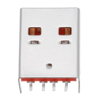 10PCS Positive And Negative Plug USB 4p Board End Male Sink Board SMT Double-Sided Plug Two Straight Pin Fixed Plug Board L=18mm Interface