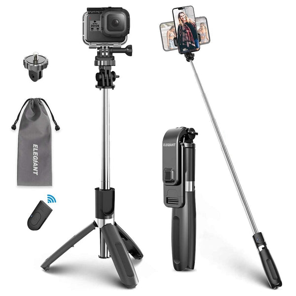 ELEGIANT bluetooth Selfie Stick Tripod Monopod 360 Rotation Adjustable Telescopic Extendable with Remote Control for Gopro Action Camera Sport DSLR Cam for iPhone Huawei Mobile Phone Smartphone