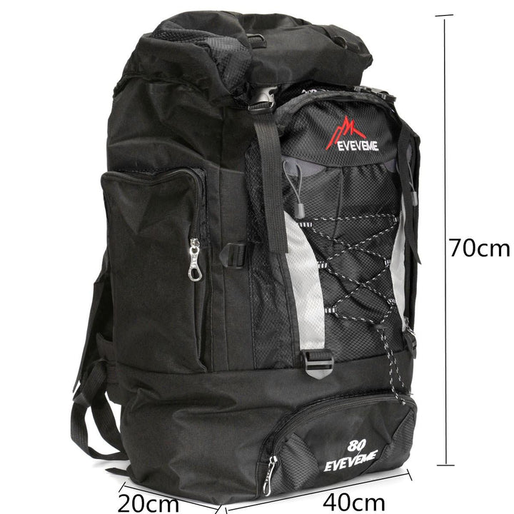 IPRee 80L Extra Load Unisex Super Large Rucksack Waterproof Cycling Gear Bag Big Backpack Luggage Bag For Camping Hiking Travel Outdoor