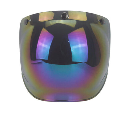 CYCYLEGEAR Bubble Shield Helmet Lens For Half Retro Flying Helmet Tri-buckle Lens With Black Frame