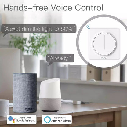 MoesHouse WiFi Smart Touch Light Dimmer Switch Touch Timer Brightness Memory Smart Life/Tuya APP Remote Control Work with Alexa Google