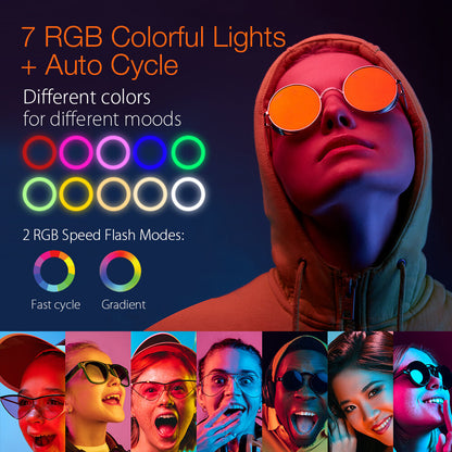 BlitzWolf BW-SL5 10inch RGB LED Ring Light Dimmable Selfie Ring Lamp for YouTube Tiktok Live Stream Makeup With Tripod Phone Holder
