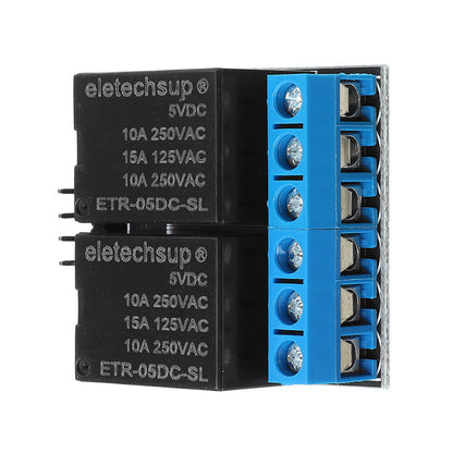 2 Channel 5V Bistable Self-locking Relay Module Button MCU Low-level Control Switch Board