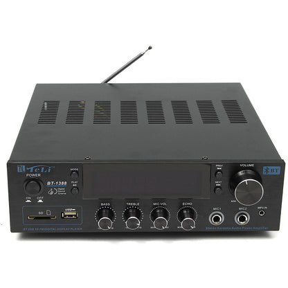 TELI BT-1388 HiFi bluetooth Power Amplifier Stereo Audio Karaoke FM Receiver USB SD