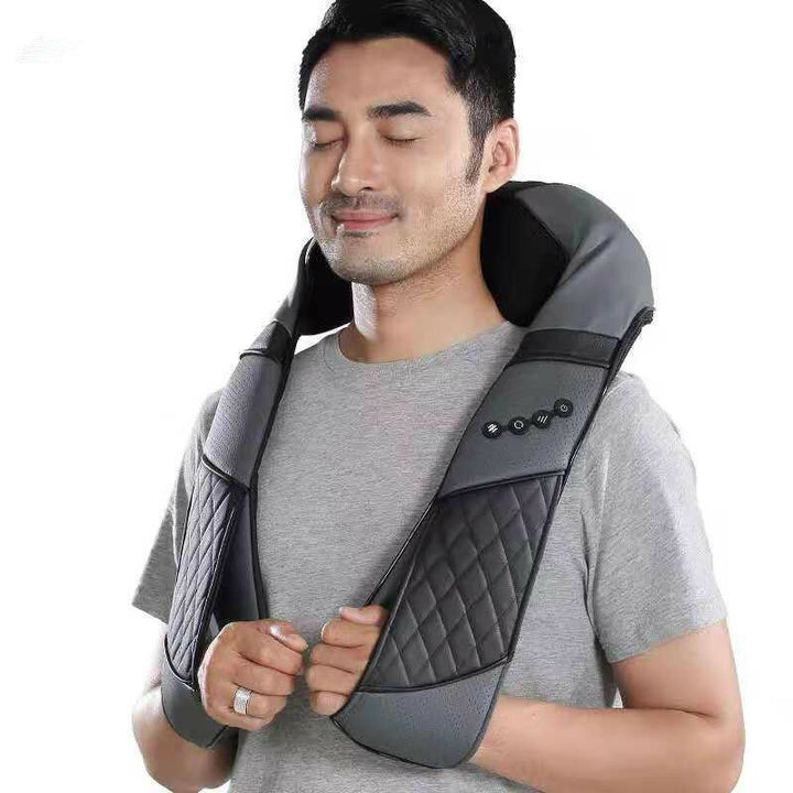 Electric Neck Massager Back and Shoulder Massagers with Heat Deep Tissue 3D Kneading Pillow Portable Shiatsu Massage Car/Home Adapt