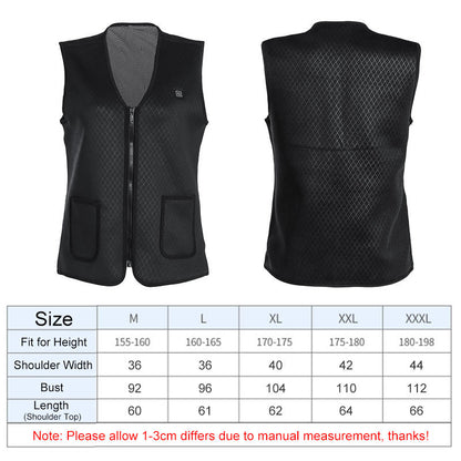 Electric 5V USB Heated Warm Cotton Vest Men Women 3S Warm Infrared Heating Coat Jacket
