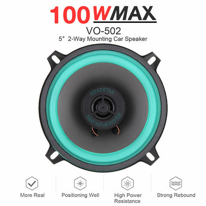 VO-502 5" 2-Way Mounting Car Speaker 100W Car Stereo Speaker HiFi Audio Vehicle Coaxial Speaker Auto Audio Loudspeaker