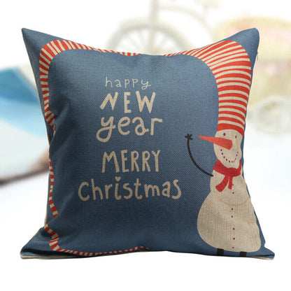 Christmas Linen Cotton Throw Pillow Case Home Sofa Car Square Cushion Cover