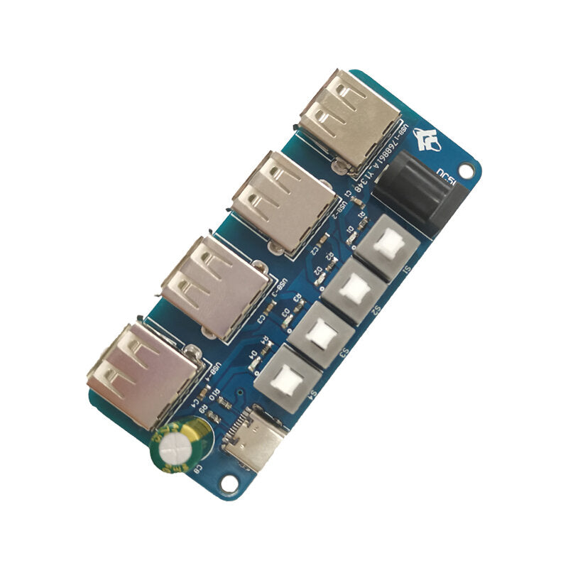 Power Expansion Module Button Control 5V 4-way USB Distribution Board Power Supply Hub