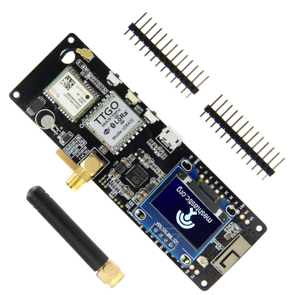 LILYGO TTGO Meshtastic T-Beam V1.1 ESP32 433/915/923Mhz WiFi Bluetooth ESP32 GPS NEO-6M SMA 18650 Battery Holder With OLED