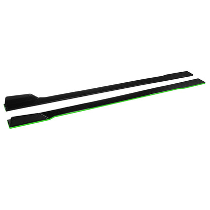 For Dodge Challenger SRT R/T Scat Pack 86.6 Inch Side Skirt Extension Rocker Panel Green Line