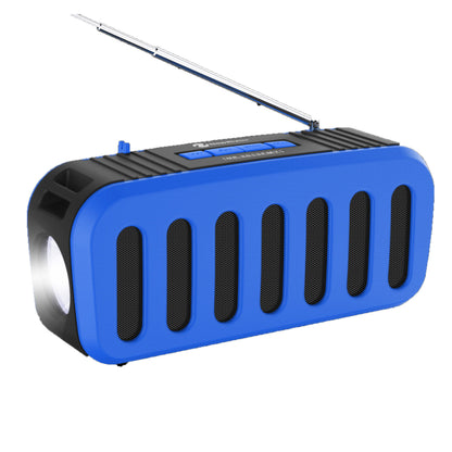 NewRixing NR-2013FMT Wireless bluetooth Speaker Stereo 6W FM Radio TF Card AUX-In Soundbar Solar Charging Flashlight Portable Outdoor Soundbox with Mic