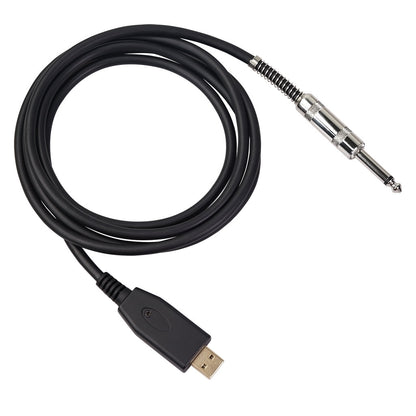 REXLIS US48S USB To 6.35mm Electric Guitar Bass Cable Single Track PC Instrument Cable Audio Adapter Converter USB Guitar Cable 2/3m