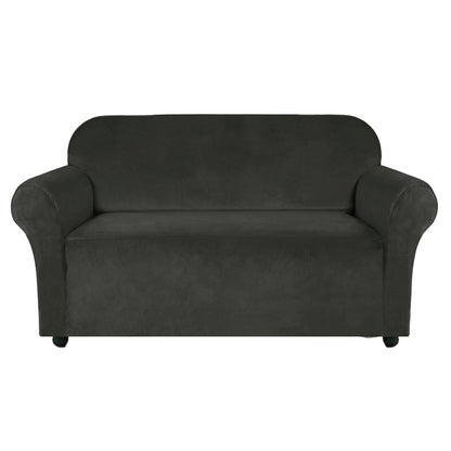 4 Seater Velvet Sofa Cover Solid Colour Thickened Plush Anti-slip Super Soft Sofa Protector Home Chair Cover