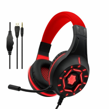 KOMC G315 Gaming Headphones 3.5mm Wire USB 7.1 Virtual Surround Channel RGB with Mic Over Ear Wired Headset Noise Reduction Microphone