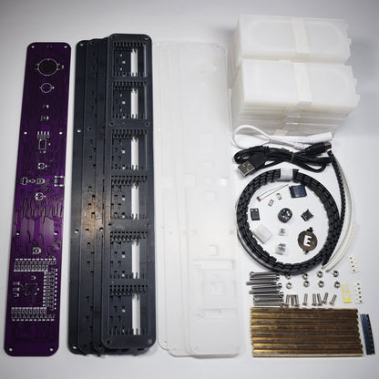 Oversized Font Analog Nixie Tube Clock Rainbow LED Full Color Music Spectrum DIY Kit